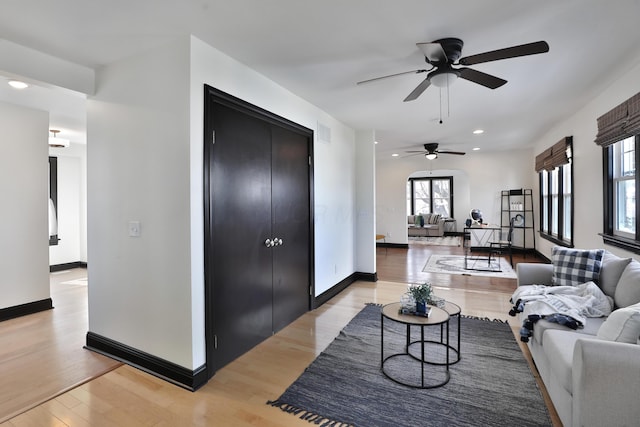 living room featuring light hardwood / wood-style floors