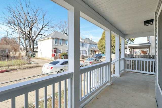 balcony featuring a porch