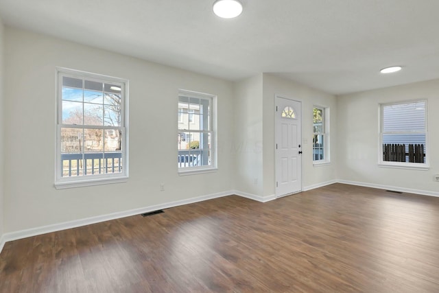 entrance foyer featuring dark hardwood / wood-style flooring