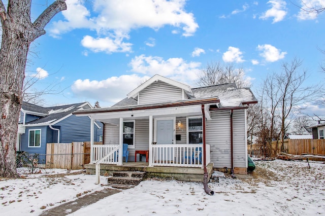 bungalow-style house with covered porch