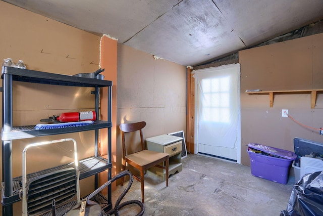 miscellaneous room with vaulted ceiling