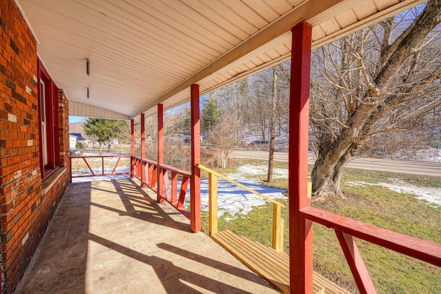 view of patio with a porch