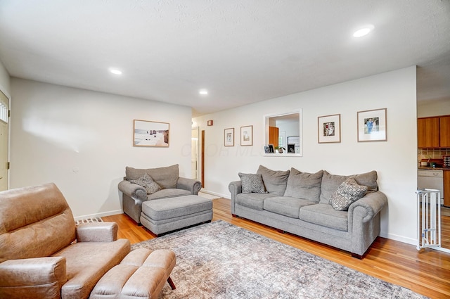 living room featuring light hardwood / wood-style floors