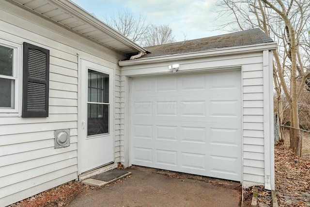 view of garage