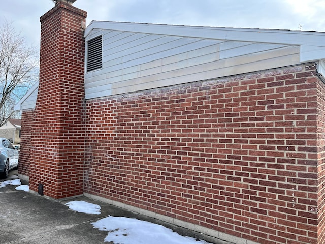 view of snow covered exterior