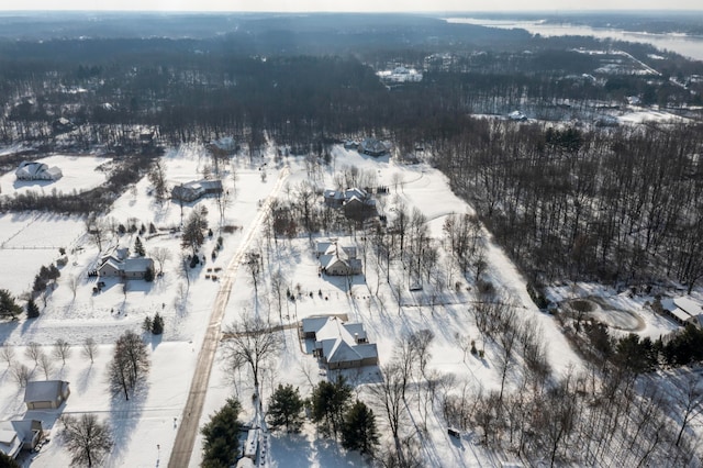 view of snowy aerial view