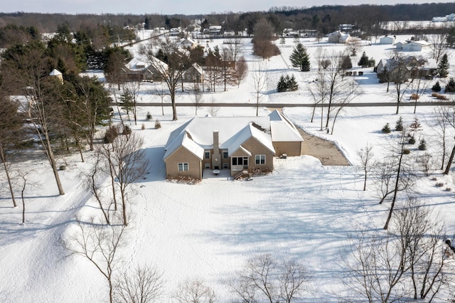 view of snowy aerial view