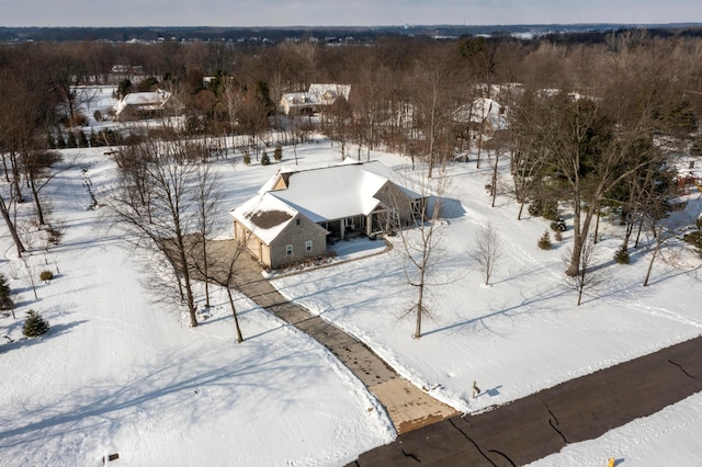 view of snowy aerial view