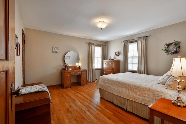 bedroom featuring light hardwood / wood-style flooring