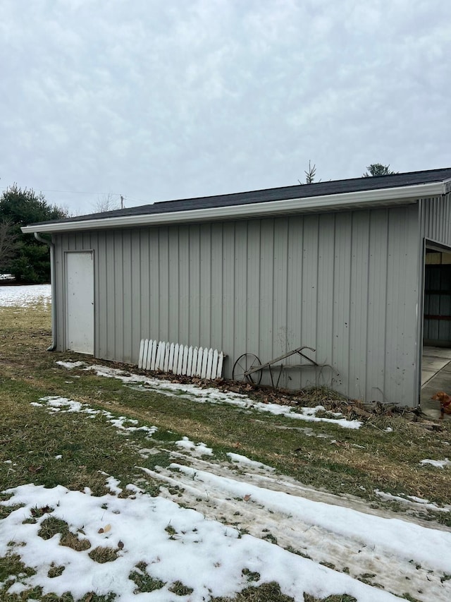 view of snow covered structure