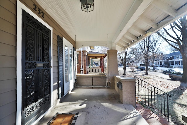 view of patio with a porch