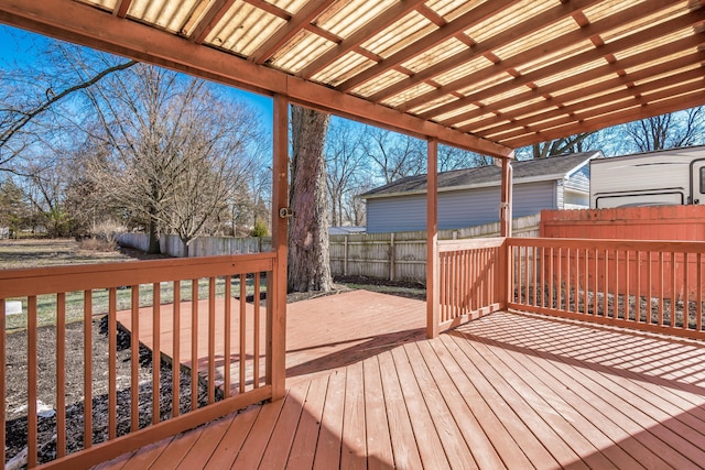 deck featuring a pergola