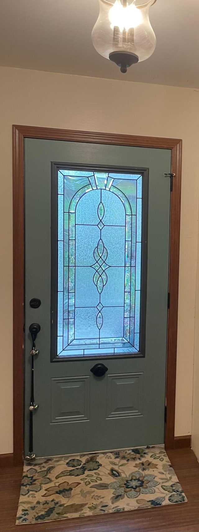 entrance foyer featuring dark wood-type flooring