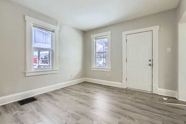 foyer featuring hardwood / wood-style flooring