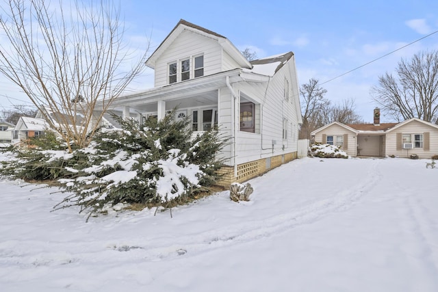 view of snowy exterior