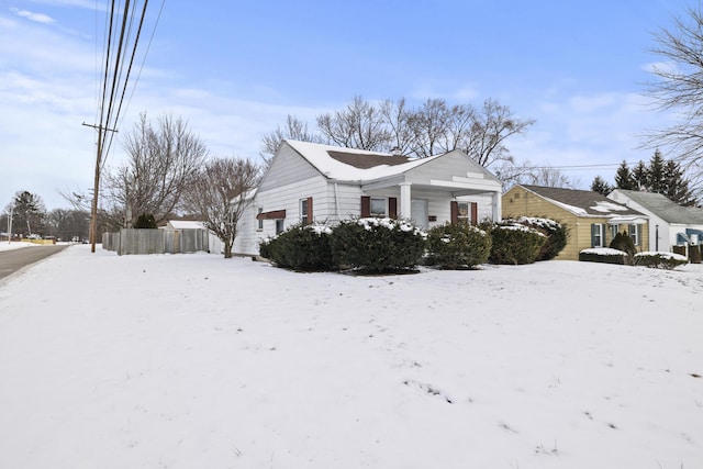 view of snowy exterior