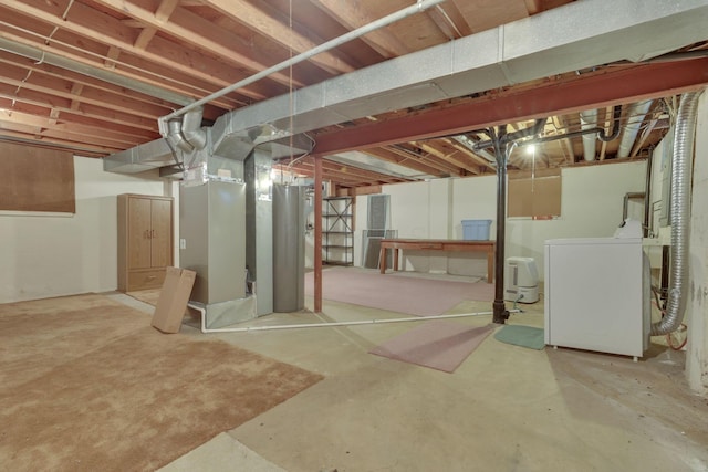 basement featuring washer / clothes dryer