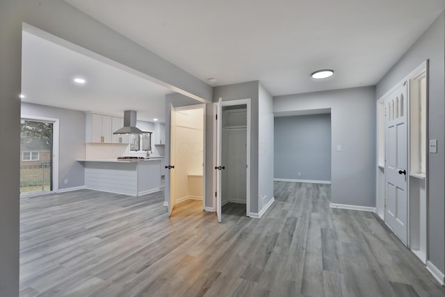 interior space featuring light hardwood / wood-style flooring