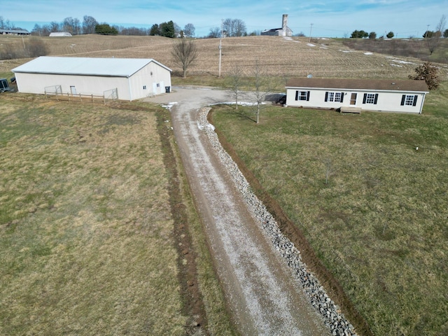 aerial view featuring a rural view