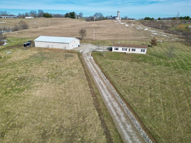 drone / aerial view featuring a rural view