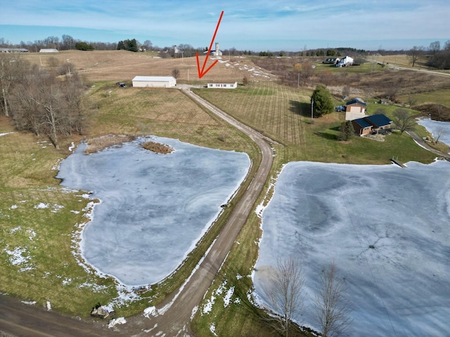 bird's eye view featuring a rural view