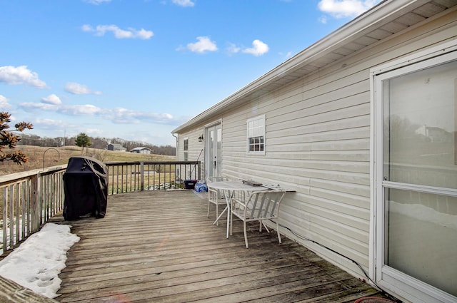 deck featuring area for grilling