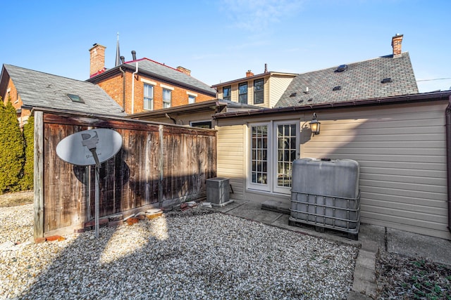 back of house with french doors