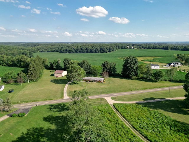 aerial view with a rural view