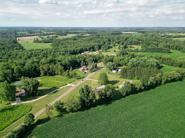 aerial view with a rural view and a water view