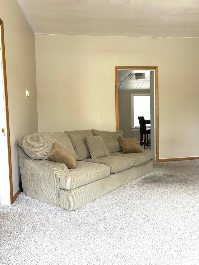 living room with carpet flooring