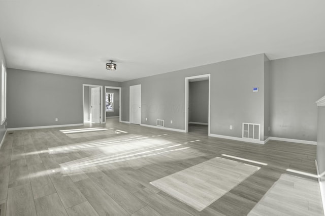 interior space with light hardwood / wood-style floors