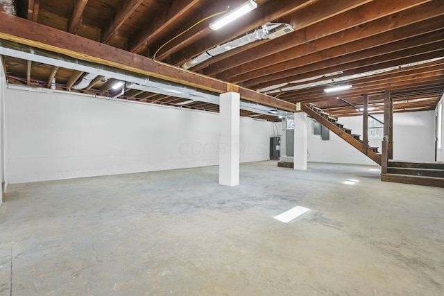 basement with water heater