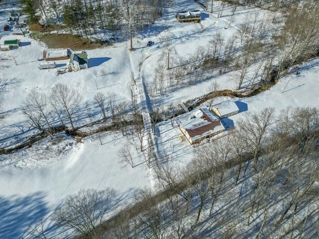 view of snowy aerial view