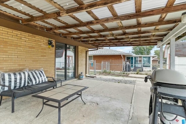 view of patio / terrace featuring outdoor lounge area and area for grilling