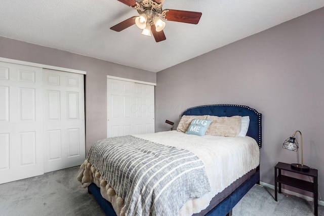 bedroom with carpet and ceiling fan