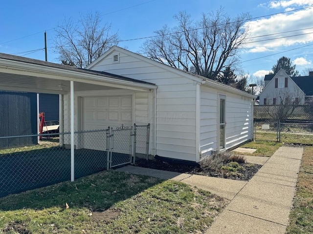 view of outdoor structure with a garage