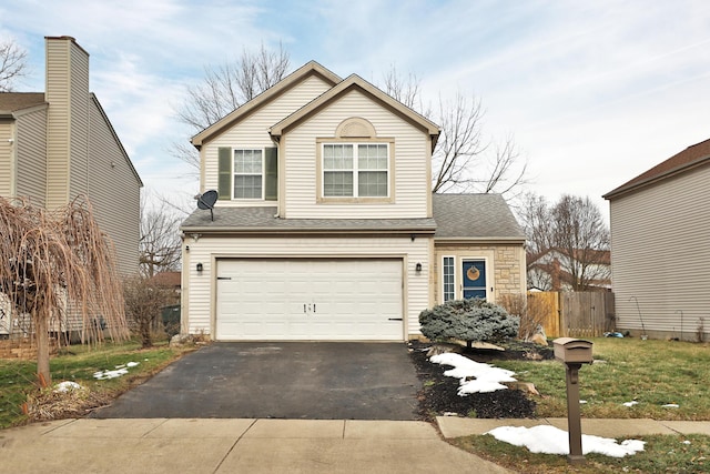 view of property featuring a garage