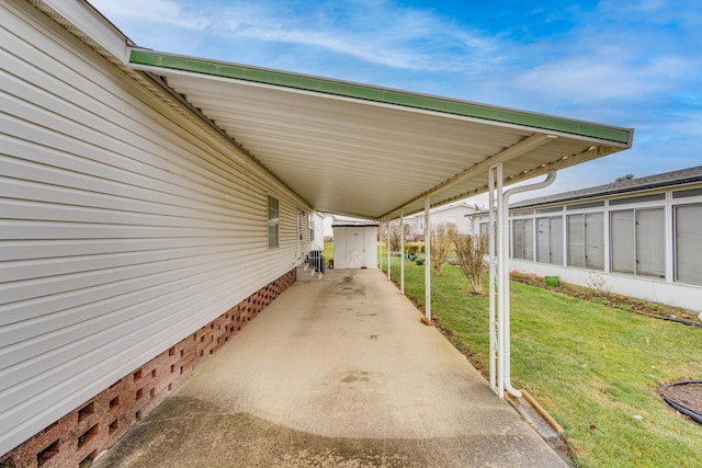 view of patio / terrace featuring a carport