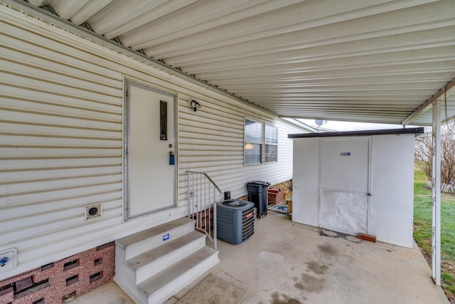 view of patio with central AC