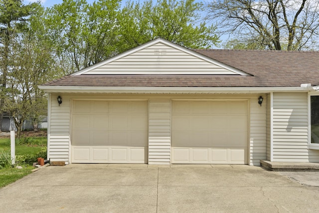 view of garage