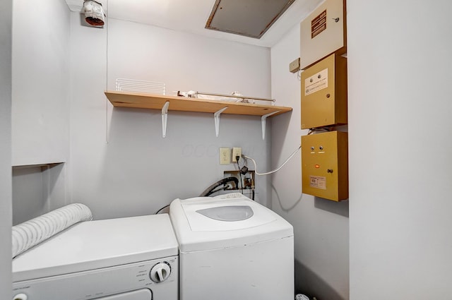 laundry room featuring washer and clothes dryer