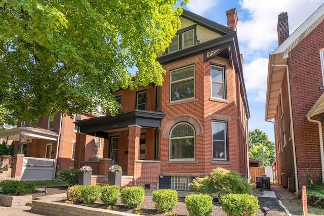 view of front of property featuring central AC unit