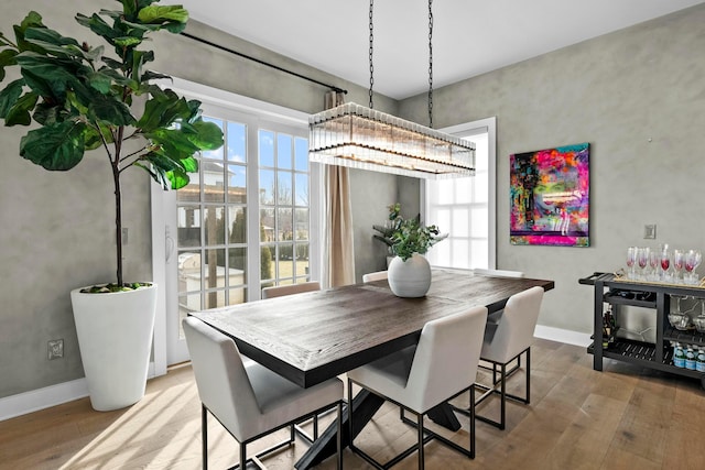 dining area featuring hardwood / wood-style flooring