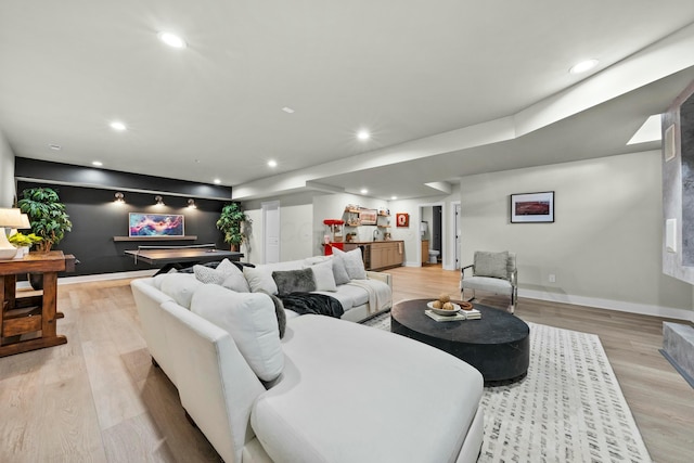 living room featuring light hardwood / wood-style flooring