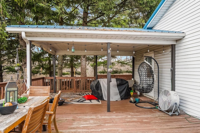 deck with area for grilling