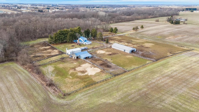 bird's eye view featuring a rural view