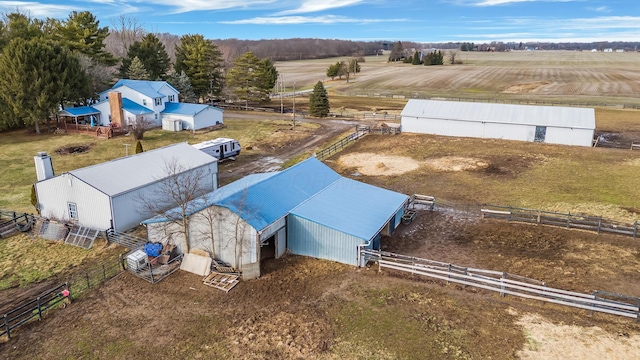 bird's eye view with a rural view