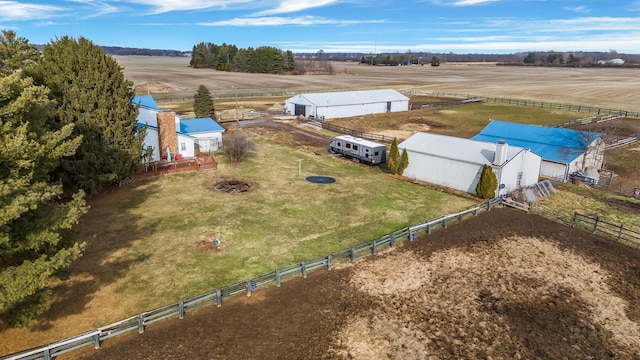 aerial view with a rural view