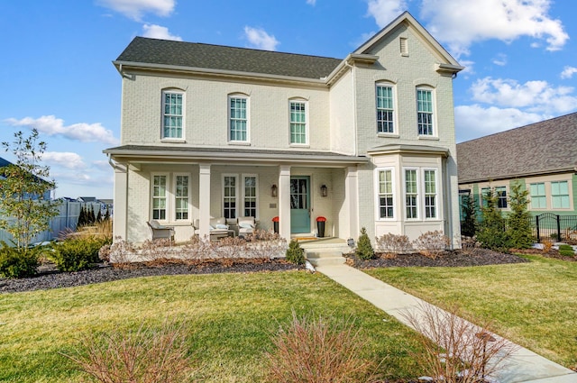 view of front of property featuring a front yard