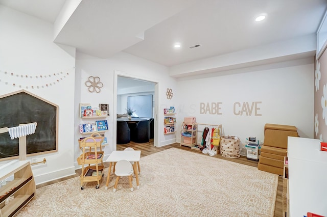 game room featuring wood-type flooring